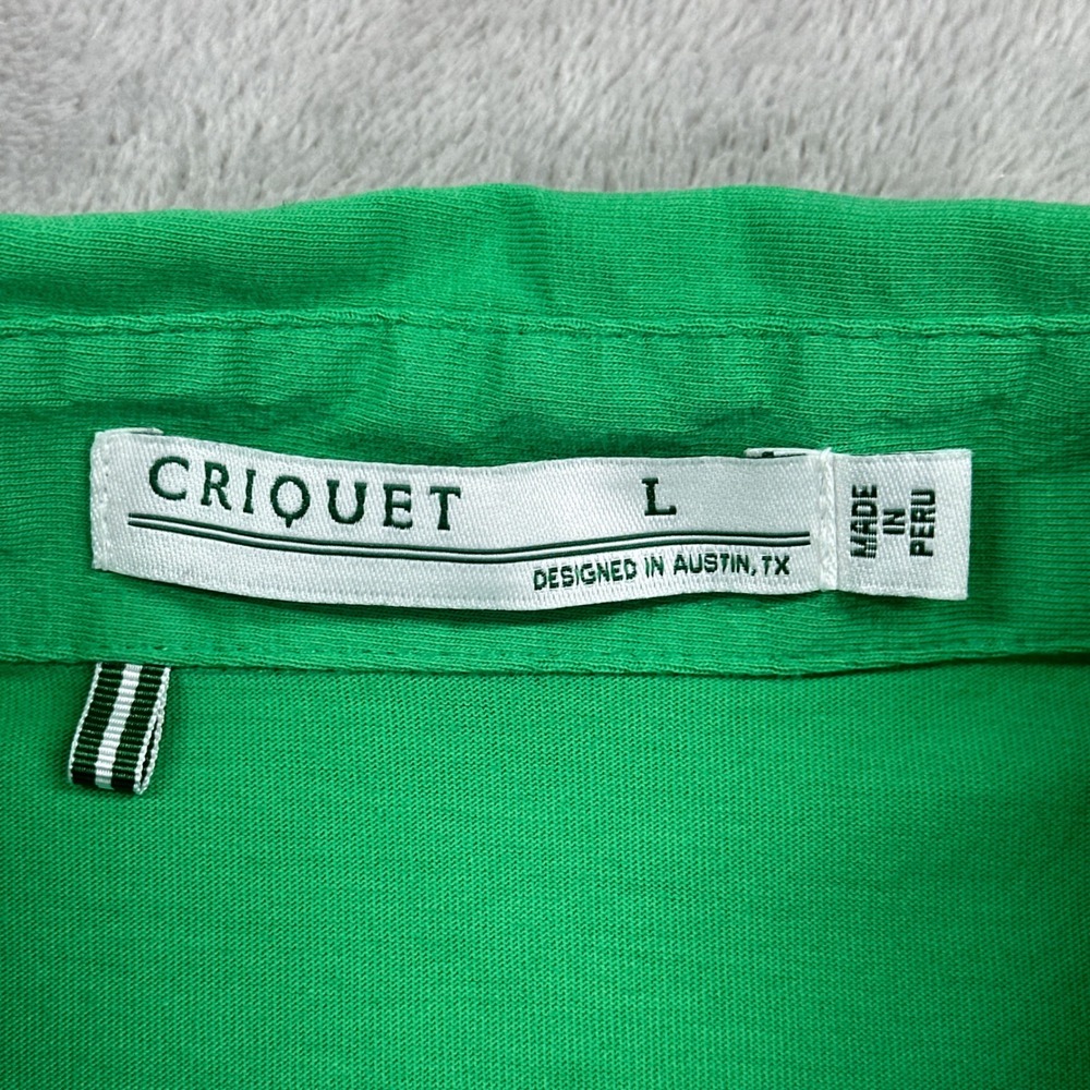 Criquet Polo Shirt Mens Large Green The Players Shirt Pima Cotton Short Sleeve - Picture 3 of 10